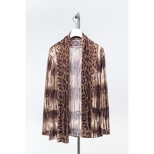 Neiman Marcus Animal Print Cashmere Cardigan